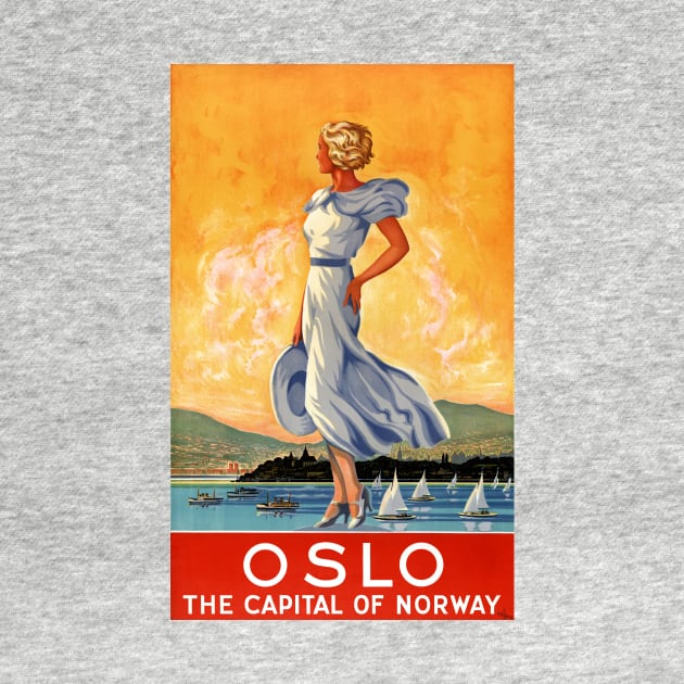 Vintage Travel Poster Norway Oslo by vintagetreasure